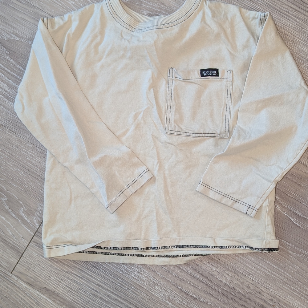 Zara Kids Cream Long Sleeve Shirt